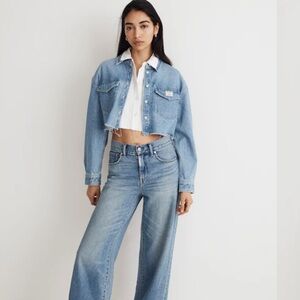 Madewell x Molly Dickson Denim Oversized Crop Shirt